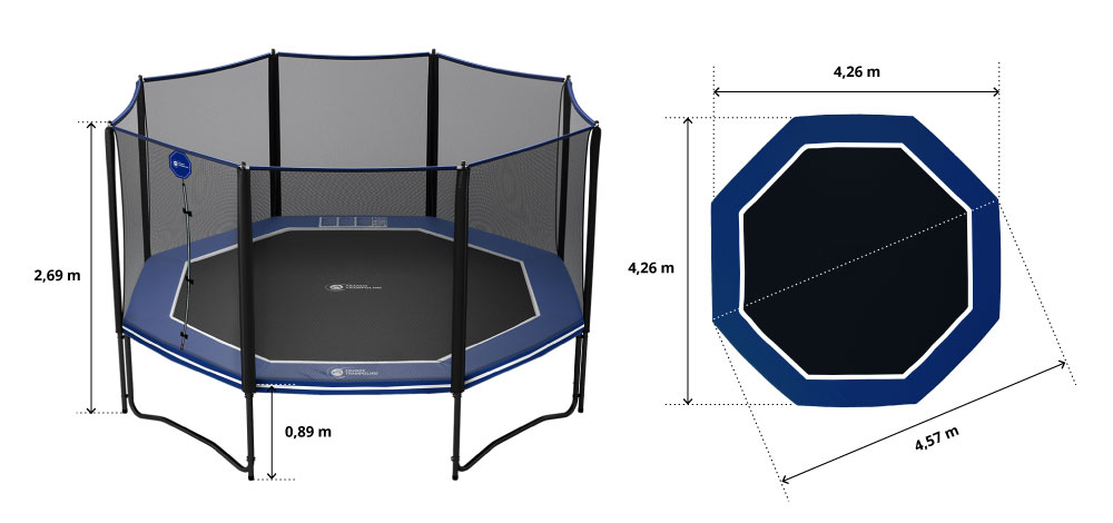 illustration de caractéristiques du produit Trampoline Octopulse 460 - Pack XXL