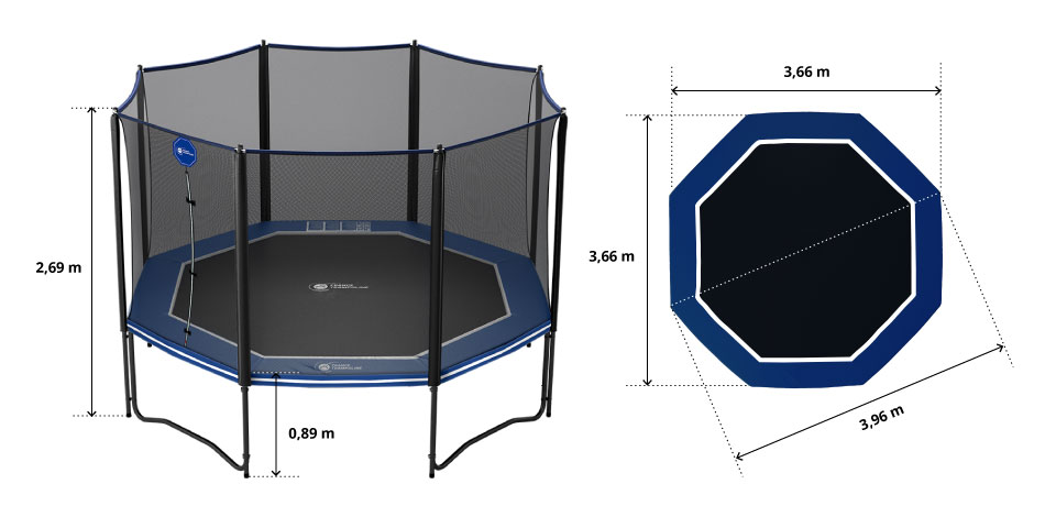 illustration de caractéristiques du produit Trampoline Octopulse 390 - Pack XL