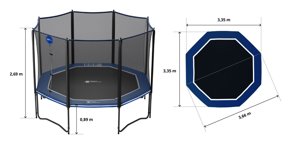 illustration de caractéristiques du produit Trampoline Octopulse 360 - Pack XL