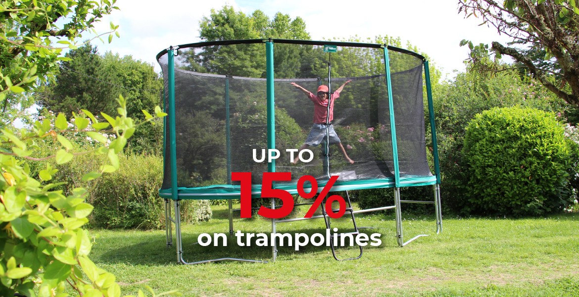 Up to 15% off a selection of leisure trampolines!