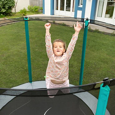 Trampoline with enclosure for kids